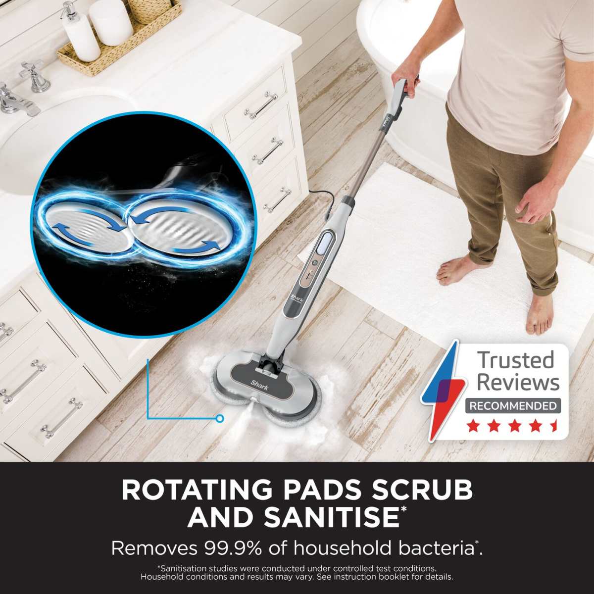 Shark® Steam & Scrub Mop – All-in-One with LED Lights, XL Tank & 8 Pads
