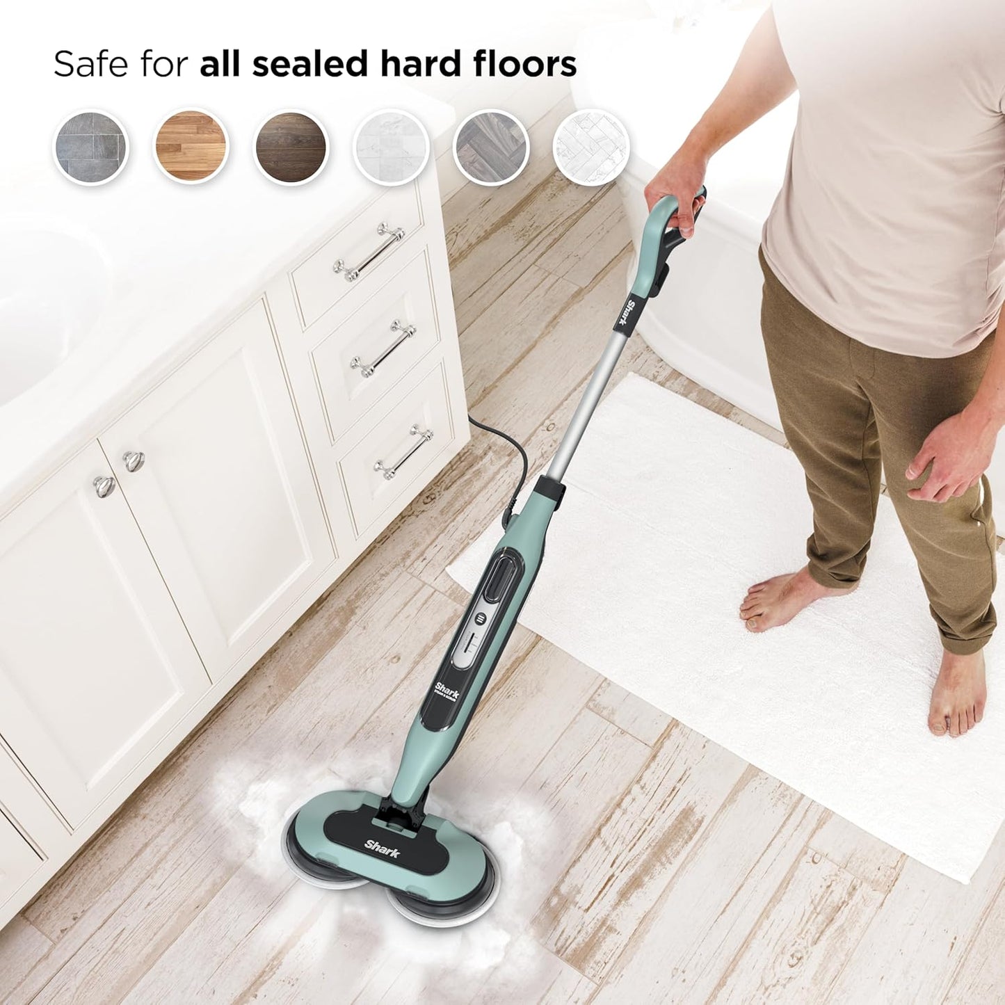 Shark® Steam & Scrub Mop – All-in-One with LED Lights, XL Tank & 8 Pads