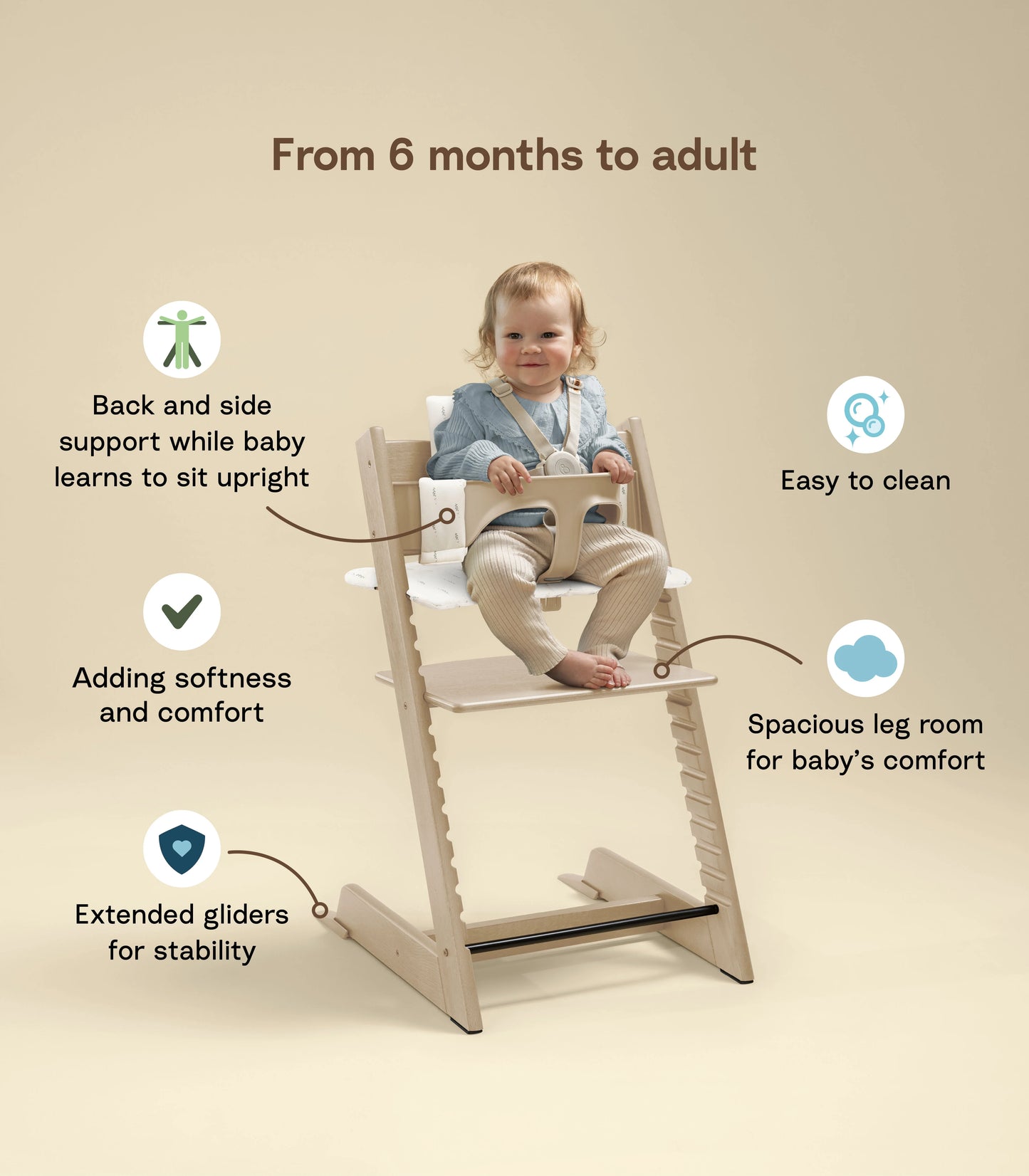 Tripp Trapp® High Chair² with Cushion and Tray – Complete Package