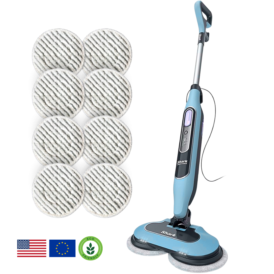 Shark® Steam & Scrub Mop – All-in-One with LED Lights, XL Tank & 8 Pads